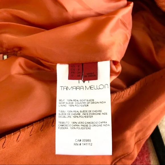 Tamara Mellon rust suede fringe skirt - Picture 10 of 11